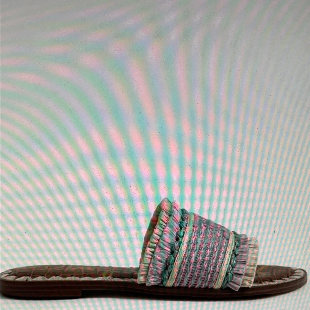 Sam Edelman Georgia Women's Lilac Raffia Slide Sandals - Picture 3 of 10